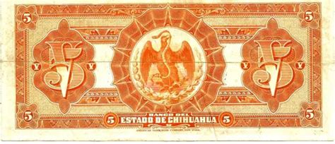 Billete Antiguo De La Revolucion 5 Pesos Chihuahua En Venta En