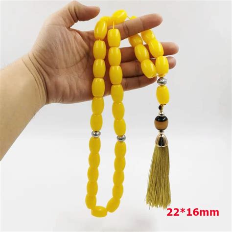 Chapelet Beads X Mm Bracelet Tasbih En R Sine Jaune De Grande