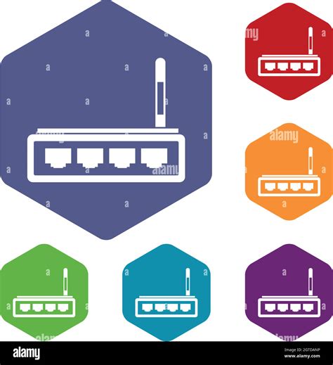 Router Icons Set Stock Vector Image Art Alamy