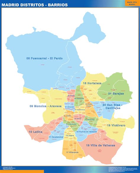 Mapa Madrid Distritos Barrios El Mapa Incluye Todos Los Distritos Y