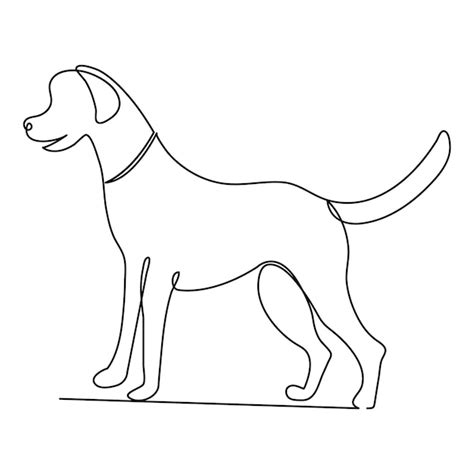 Animal De Compagnie De Chien Dessin D art Continu D une Ligne Et Icône