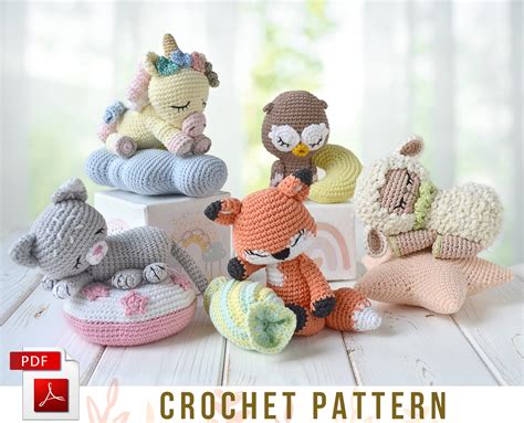 Sleeping Crochet Animals Amigurumi Crochet Pattern PDF Eng - Etsy