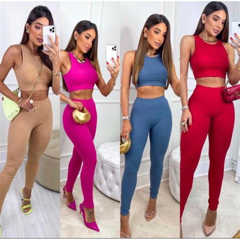 Conjunto Canelado Cor Preto E Nude Consultar Shopee Brasil