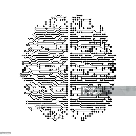 Overhead View Of A Brainshaped Circuit Board Highlighting Distinctive ... 