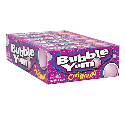 Bubble Yum Bubble Gum Original 18 Paquetes De 5 Piezas