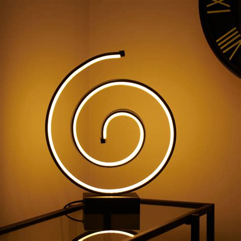 Safir Light Salyangoz Led Abajur - Siyah - 43 cm