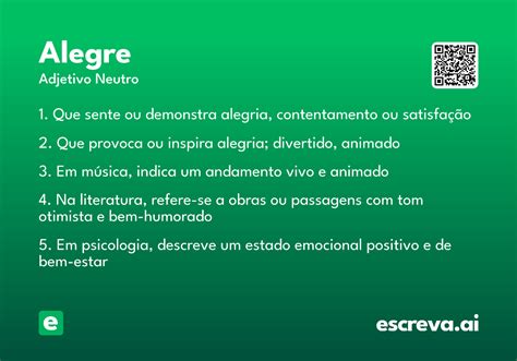 Sinônimo Da Palavra Alegre - Alegre - Significado e Sinônimo - escreva.ai