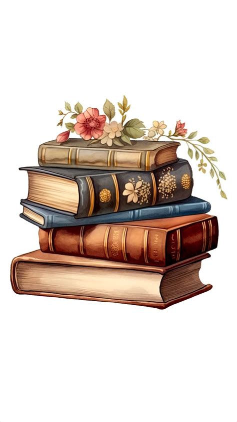 Vintage Book Clipart Bundle Old Books Watercolor Antique Book