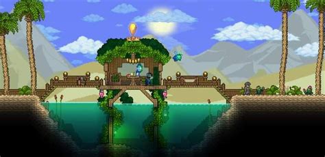 Oasis Hut Terraria House Ideas Terraria House Design Terrarium