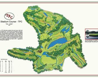 Golf Course Map Tpc Sawgrass - Etsy