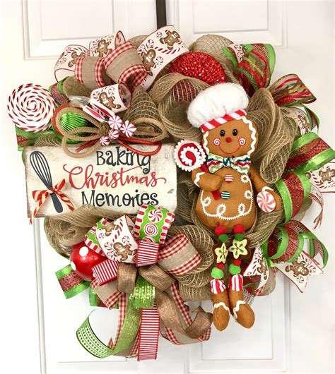 Gingerbread Wreath Christmas Wreath Gingerbread Man Gingerbread Decor