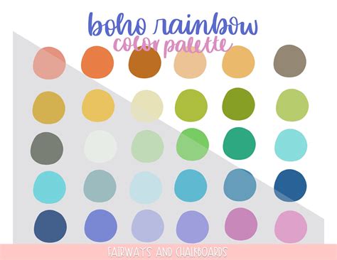 Procreate Boho Rainbow Color Palette Boho Color Palette Procreate ...