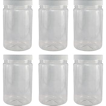 Amazon Oz Plastic Jars With Lids Wide Mouth Bulk Pack Of