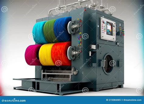 Fabric Fiber Dyeing Machines For Textile Production Stock Image Image