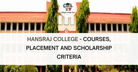 Hansraj College - Courses, Placement and Scholarship Criteria