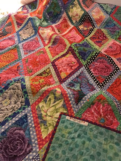 Kaffe Fassett Diamond Border Quilt Just Finished And Using My First Printed Label Printing