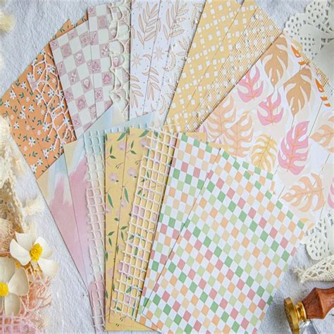 Pcs Pack S Rie Ensoleill E Papier De Scrapbooking En Mat Riaux Mixtes