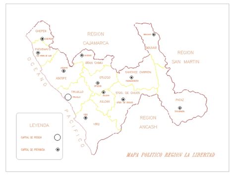 Mapa Político De La Region Libertad Perú 7246 Kb Bibliocad