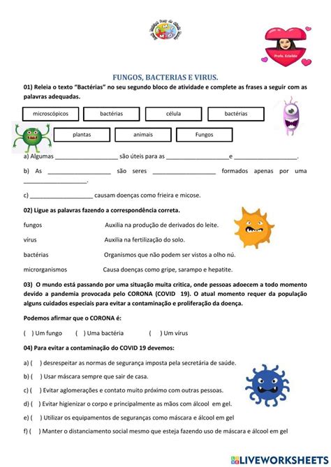 Atividade Sobre Fungos E Bacterias 4 Ano MIXBRAIN