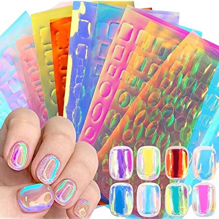 Amazon Silpecwee Sheets Aurora Nail Foil Laser Nail Stickers