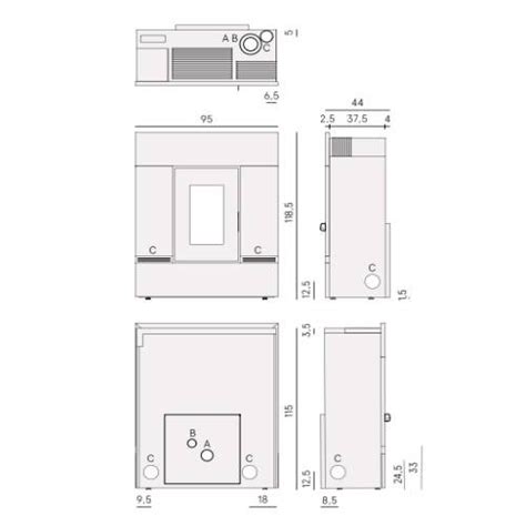 Poêle à Granulés Cadel Mithos Plus 12 Ps 12 Kw Chemineeo