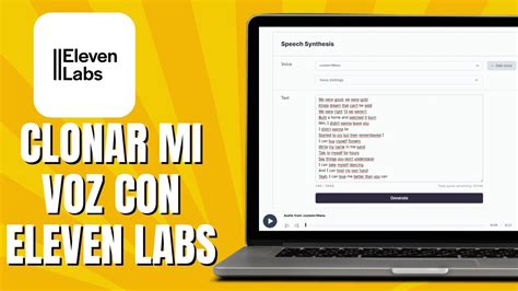 C Mo Clonar Mi Voz Con Eleven Labs Youtube