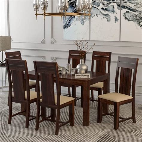 Nisha Furniture Solid Wood Dining Table Seater Set Wooden Dining