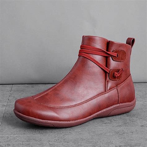 Women Casual Comfy Daily Adjustable Soft Leather Booties Shoes