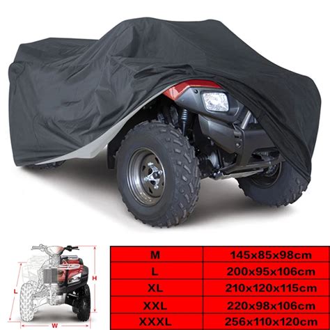 Outdoor Universal Heavy Duty Waterproof Atv Cover M L Xl Xxl Xxxl Black All Weather Rain