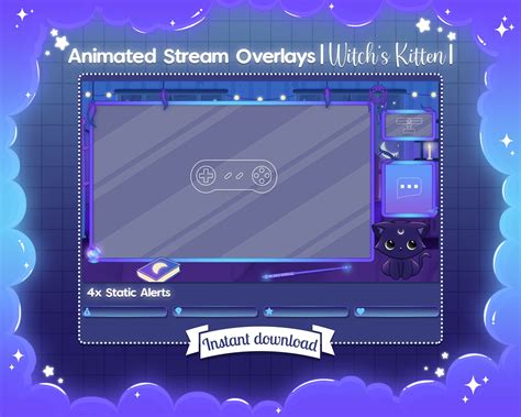 Animated Overlay Witchs Kitten Ingame And Just Chatting Twitch Stream