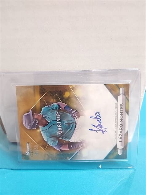 2023 Bowman Sterling LAZARO MONTES Gold Refractor Auto 47 50 Mariners