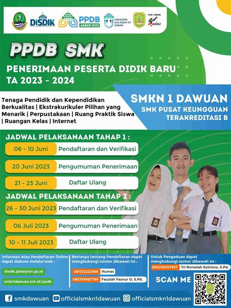 Jadwal Pendaftaran Ppdb Tahun Ajaran 2023 Smk Negeri 1 Dawuan