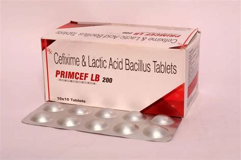 Primcef LB Cefixime 200 Mg Lactic Acid Bacillus 90 Million Spores