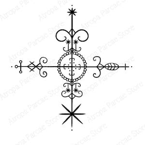 Veve Simbi Voodoo Symbol Print Loa Sigil Kongo Magic Poster Protection