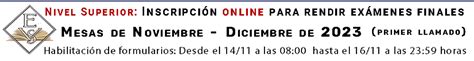 FD Mesas de exámenes Noviembre Diciembre de 2023 Escuela y Liceo