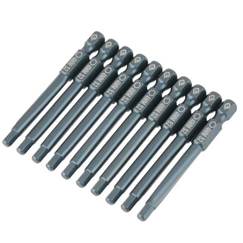 1 Set 10pcs Hex Head Screwdriver Bits 65mm 1/4inch Shank Alloy Steel ...