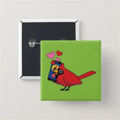 Cardinal Bird Love Mating Calls Button | Zazzle.com