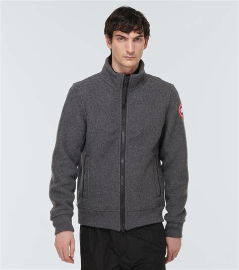 Lawson Wool Blend Fleece Jacket In Grey Canada Goose Mytheresa