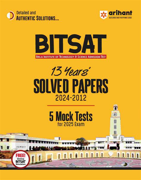 Bitsat Pre Guide With 12 Years Solved Papers And 5 Mock Tests For