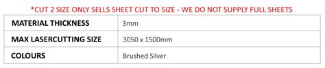 Dibond Material Specifications Cut 2 Size Acrylic Lasercutter