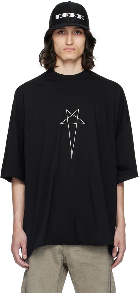 Black Tommy T Shirt By Rick Owens Drkshdw On Sale