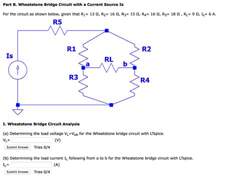 Solved Part B Wheatstone Bridge Circuit With A Current Chegg