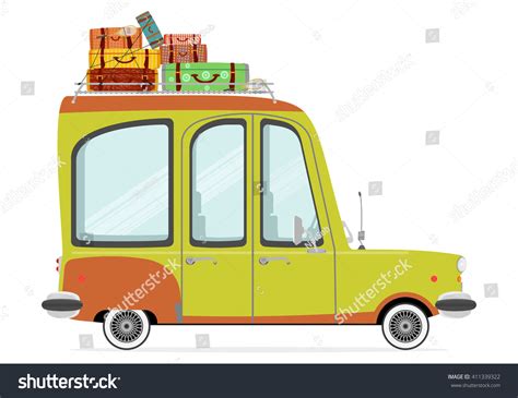 Funny Cartoon Station Wagon On White Stock Vector (Royalty Free ...