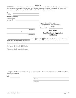 Fillable Online Njcourts Gov Forms Responsehow To File A