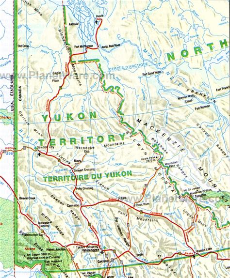 Map of Canada Mountains Rivers and Lakes | PlanetWare