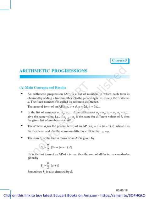 Ch 5 Arithmetic Progressions Pdf Arithmetic Triangle