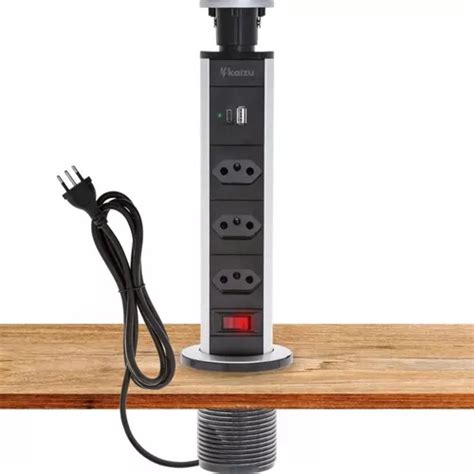 Torre De Tomada Multiplug Usb Usb C Embutir Mesa Bancada Frete Gr Tis