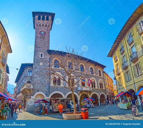 The Aoutstanding Palazzo Civico With High Clock Tower On Piazza Nosetto