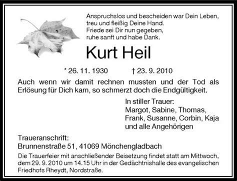 Alle Traueranzeigen für Kurt Heil trauer rp online de