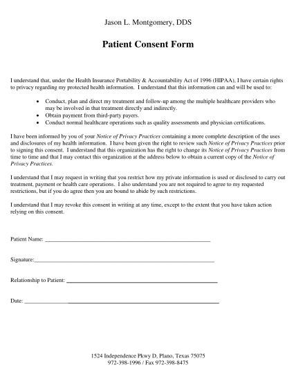 22 Hipaa Patient Consent Form Page 2 Free To Edit Download And Print